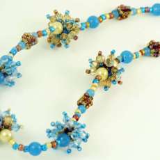 Starburst cystal beaded bead necklace