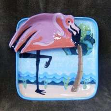 Flamingo Chip and Dip Plate