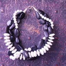 Black and White Mixed Media Necklace
