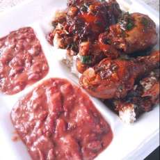 Smoothered Chicken and Gravy W Red Beans N Rice