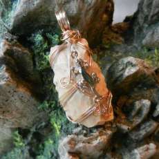 Wire Wrapped Flint Rock with Gecko Charm