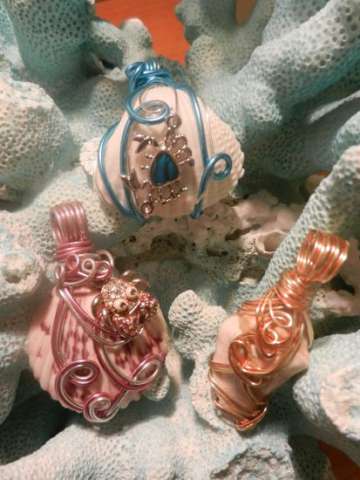 Wire Wrapped Shells with Charms