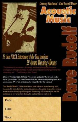 Dave Rudolf Acoustic Poster