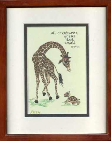 Giraffe and Turtle Cartoon