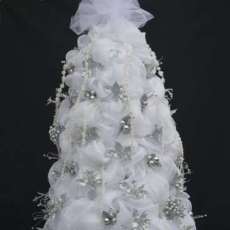 Deco Mesh Lighted Christmas Tree Approx 4.5 Feet Tall