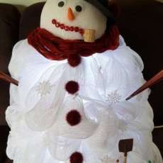 Deco Mesh Lighted Frosty the Snowman Approx 3.5 Feet Tall