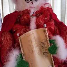 Deco Mesh Lighted Mrs. Clause Approx 3.5 Feet Tall