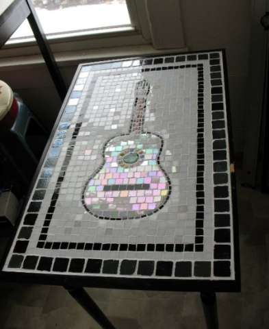 Guitar mosaic table
