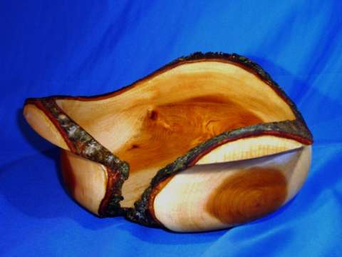 Natural edge Mahogany crotch bowl