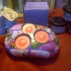 handmade and decorated tea light holders