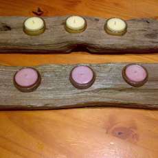 Wooden tea light and votive holders