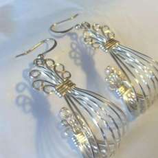 Sterling Silver Filled Wire Wrapped Cage Earrings