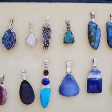 Various Sterling Silver Gem Stone Pendants