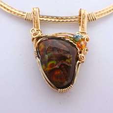 Ancient Scarab Fire Agate Necklace
