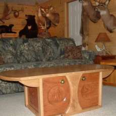 Wood Carved Oak Coffee Table