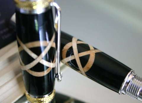 Handcrafted double Celtic knot fine writing pen