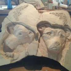 custom dog carving