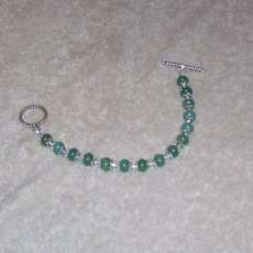 7..5 Inch Jade and Sterling Bracelet