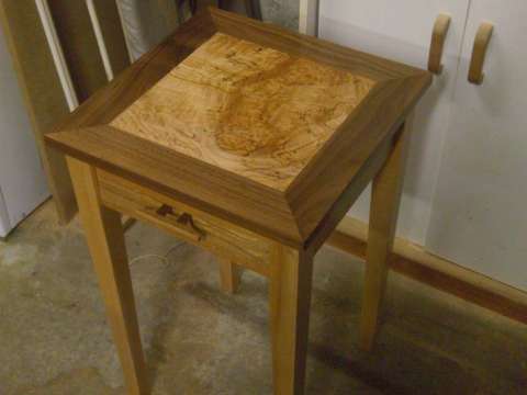 spalted maple & walnut end table