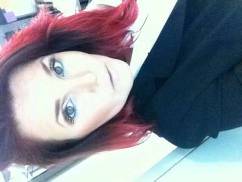 Red hair and 3d fiber lashes (mascara) showing on my eyes
