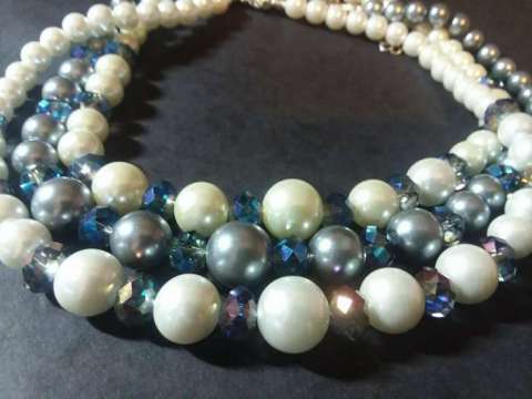 Crystal and Glass Pearl Necklaces.