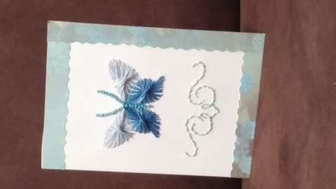 Handmade Threaded Butterfly card