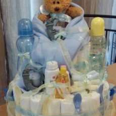 Boy Teddy Diaper Cake