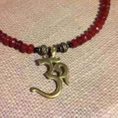 Carnelian Necklace with Om Pendent