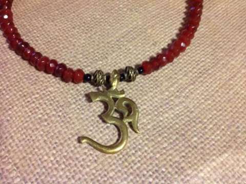 Carnelian Necklace with Om Pendent
