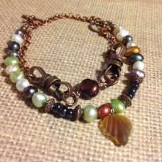 Copper Chain and Fresh Water Pearl Bracelet