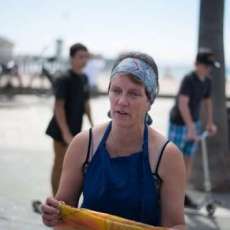 Star Folds a Finished Scarf