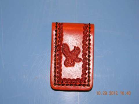 Hand Crafted Leather Money Clip 1