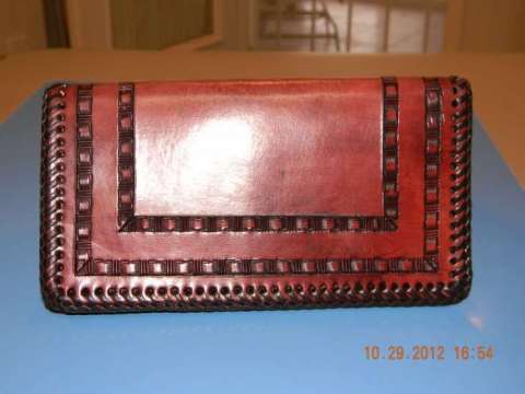 Hand Crafted Leather Checkbook Cover 1