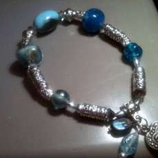 Aqua Silver with Charms