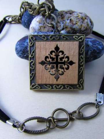 Wood Carved Pendant