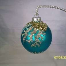 Satin Finish aqua glass ornament
