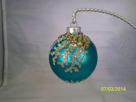 Satin Finish aqua glass ornament