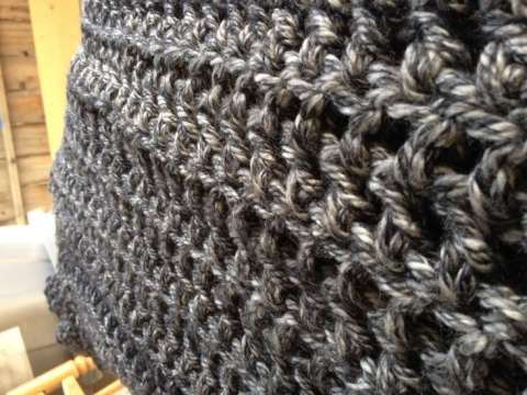 Adult Sized Dark Gray Crochet Afghan