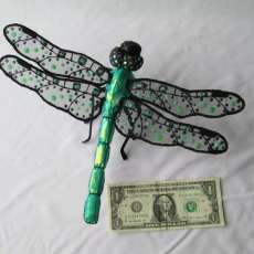 Small Iridescent Green Dragonfly