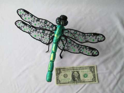 Small Iridescent Green Dragonfly
