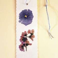 Purple pansy pressed flower bookmark
