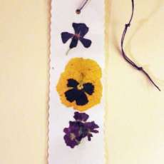 Yellow daisy pressed flower bookmark
