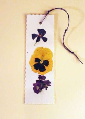 Yellow daisy pressed flower bookmark
