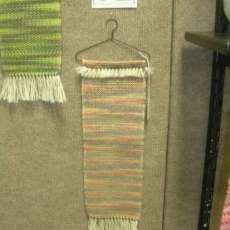 Handwoven hand dyed earring hang-up