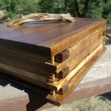 "Lincoln Log" Box with Lid and Madrone Handle