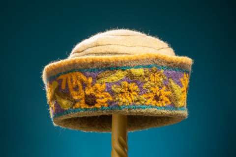 Hand knitted & felted hat