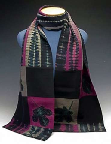 Hand dyed Shibori scarf