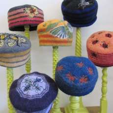 Hand knitted & felted hat