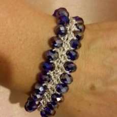 Silver Tread and Glass Beads Bracelet