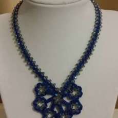 Royal Blue and Glass Beads Necklace